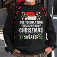 Due To Inflation Ugly Christmas Sweaters Holiday Party Sweatshirt Gifts for Old Men