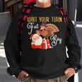 Thanksgiving Wait Your Turn Fat Boy Turkey & Santa Sweatshirt Gifts for Old Men
