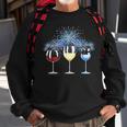 Funny Wine Glass Red White Blue Firework Happy 4Th Of July Sweatshirt Gifts for Old Men