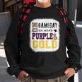 On Gameday Football We Wear Purple And Gold Leopard Print Sweatshirt Gifts for Old Men