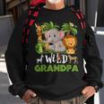 Grandpa Of The Wild Zoo Birthday Safari Jungle Animal Funny Sweatshirt Gifts for Old Men