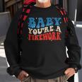 Groovy Baby Youre A Firework 4Th Of July American Flag Sweatshirt Gifts for Old Men