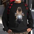 Grumpy Pug In Aviator Sunglass Riding Motorcycle Dog Sweatshirt Gifts for Old Men