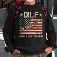 Gun American Flag Dilf Damn I Love Firearms Gift For Mens Sweatshirt Gifts for Old Men