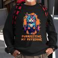 Gym Workout Or Fitness Gift Funny Cat In A Gym Sweatshirt Gifts for Old Men