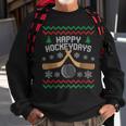 Happy Hockeyday Ice Hockey Boys Christmas Ugly Sweater Sweatshirt Gifts for Old Men