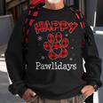 Happy Pawlidays Buffalo Plaid Paw Christmas Puppy Dog Lover Sweatshirt Gifts for Old Men