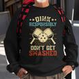 Hilarious Pickleball Retro Dink Responsibly Dont Get Smashed Sweatshirt Gifts for Old Men