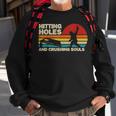 Hitting Holes And Crushing Souls Bigfoot Cornhole Sweatshirt Gifts for Old Men