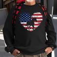 Horse American Flag Heart 4Th Of July Usa Patriotic Pride Sweatshirt Gifts for Old Men