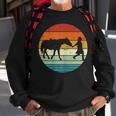 Horse And Girl Silhouette Sunset Retro Cowgirl Equestrian Sweatshirt Gifts for Old Men