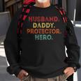Husband Daddy Protector Hero Dad Fathers Day Vintage Sweatshirt Gifts for Old Men