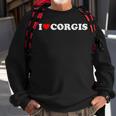I Heart Corgis I Love Corgis Cute Red Heart Corgi Lover Sweatshirt Gifts for Old Men