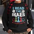 I Read The Rules Board Dice Chess Board Gaming Board Gamers Sweatshirt Gifts for Old Men