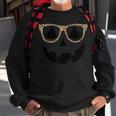 Jack O Lantern Face Pumpkin Halloween Leopard Glasses Sweatshirt Gifts for Old Men