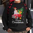 Jack Russell Terrier Ride Red Truck Christmas Pajama Sweatshirt Gifts for Old Men