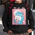 Japanese Kawaii Cow Milk Shake Carton Funny Retro 90S Sweatshirt Gifts for Old Men