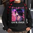 Japanese Vaporwave Sad Anime Girl Game Over Indie Aesthetic Sweatshirt Gifts for Old Men