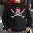 Jolly Roger Pirate Skull And Cutlasses Flag Distressed Sweatshirt Gifts for Old Men