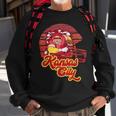 Kansas City Football Retro Sunset Helmet Chief Bbq Pajamas Sweatshirt Gifts for Old Men