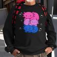 Kawaii Axolotl Pile Bisexual Pride Flag Bi Lgbtq Sweatshirt Gifts for Old Men