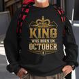 This King Was Born On October 8Th Libra Scorpio Sweatshirt Gifts for Old Men