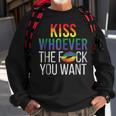 Kiss Whoever The F Fuck You Want Gay Lesbian Lgbt Sweatshirt Gifts for Old Men