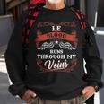 Le Blood Runs Through My Veins Family Christmas Sweatshirt Gifts for Old Men