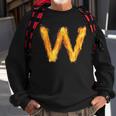 Letter W Sign Alphabet Last Name Consonants Fire Flame Gift Sweatshirt Gifts for Old Men