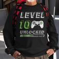 Level 10 Unlocked 10 Year Old Gamer Funny Birthday Sweatshirt Gifts for Old Men