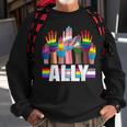 Lgbtq Ally For Gay Pride Month Transgender Flag Distressed Sweatshirt Gifts for Old Men