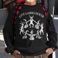 Live Laugh Lucifer Horror Satan Satanic Demonc Devil Goat Sweatshirt Gifts for Old Men