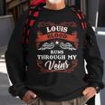 Louis Blood Runs Through My Veins Family Christmas Sweatshirt Gifts for Old Men