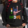 I Love India Sign Language Flag Of Usa And India Indian Sweatshirt Gifts for Old Men