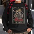 The Lovers Vintage Tarot Card Astrology Skull Horror Occult Astrology Sweatshirt Gifts for Old Men