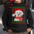 Maltese Dog Ugly Sweater Christmas Puppy Dog Lover Sweatshirt Gifts for Old Men