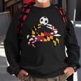 Maryland State Flag Blue Crab Pride With Soccer Ball Sweatshirt Gifts for Old Men