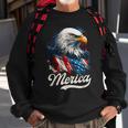 Merica Patriotic Eagle Freedom 4Th Of July Usa American Flag Sweatshirt Gifts for Old Men