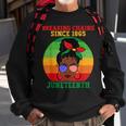 Messy Bun Junenth Breaking Chains Bandana Afro Sunglasses Sweatshirt Gifts for Old Men