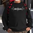 Michigan Gift Heartbeat National Pride Pulse Patriot Sweatshirt Gifts for Old Men