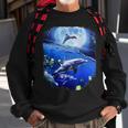 Moon Dolphin Space Dolphins Sweatshirt Gifts for Old Men