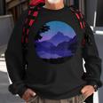 Mountain Silhouette Forest Lake Reflection Sweatshirt Gifts for Old Men