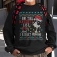 On The Naughty List And I Regret Nothing Cat Christmas Sweatshirt Gifts for Old Men