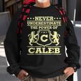 Never Underestimate Caleb Personalized Name Sweatshirt Gifts for Old Men