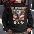 Patriotic American Flag Eagle 4Th July My Pronouns Are Usa Sweatshirt Gifts for Old Men