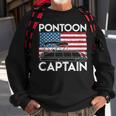 Patriotic Pontoon Captain Us American Flag Funny Boat Owner Sweatshirt Gifts for Old Men