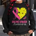 Pink Ribbon & Pickleball Ball Heart Breast Cancer Warrior Sweatshirt Gifts for Old Men