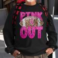 Pink Ribbon Breast Cancer Awareness Football Pink Out Sweatshirt Gifts for Old Men