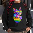 Proud Cute Cat Pride Lgbt Transgender Flag Heart Gay Lesbian Sweatshirt Gifts for Old Men