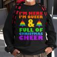 Im Here Im Queer Christmas Pajama Cool Lgbt-Q Gay Pride Xmas Sweatshirt Gifts for Old Men